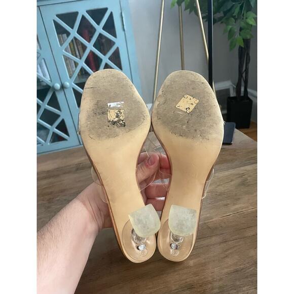 Simmi London Clear Criss-Cross Stiletto Box Heels - Picture 2 of 6